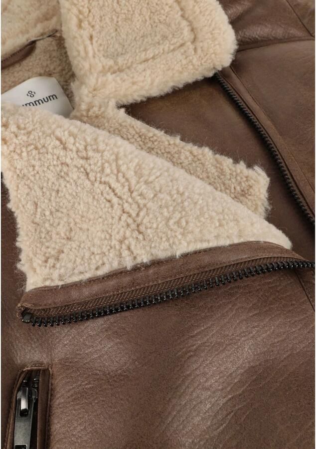 Summum Woman Bruine Leren Blazer Gilet Lammy Brown Dames - Foto 2