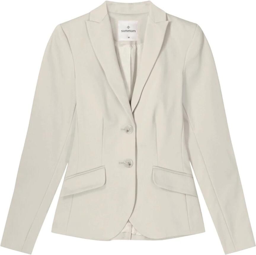 Summum Woman Klassieke Stretch Blazer in Off-White Beige Dames - Foto 2