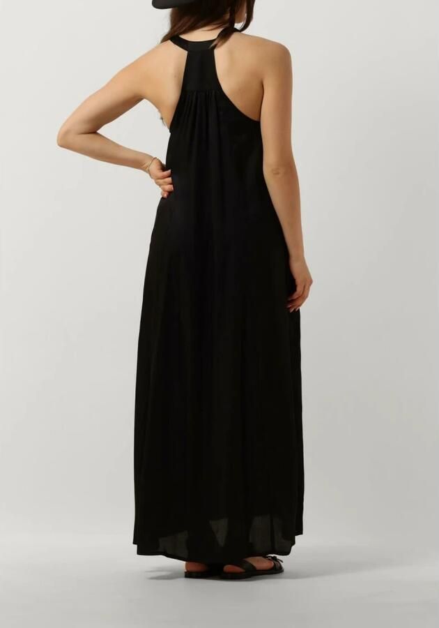 Summum Woman Elegante Zwarte Satijnen Midi Jurk Black Dames - Foto 3