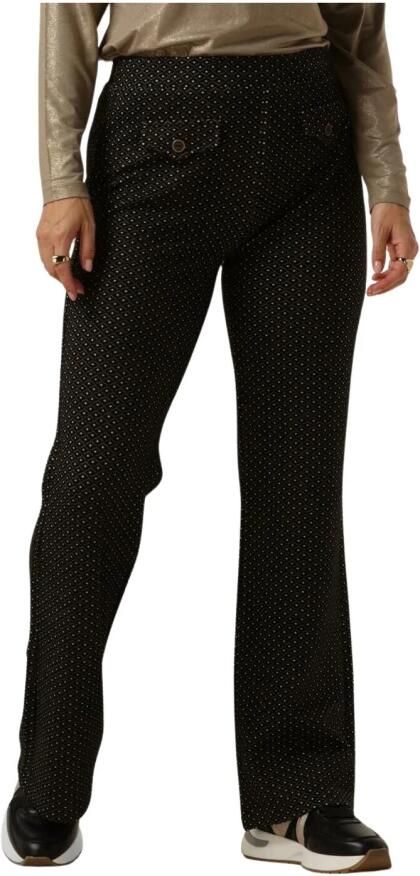 Summum Woman Flared Mini Patroon Jacquard Broek Black Dames
