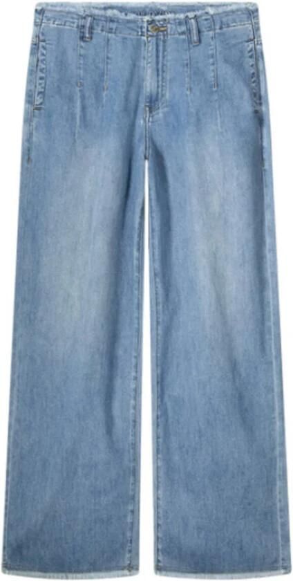 Summum Woman Flowy Wideleg Denim Jeans Blue Dames