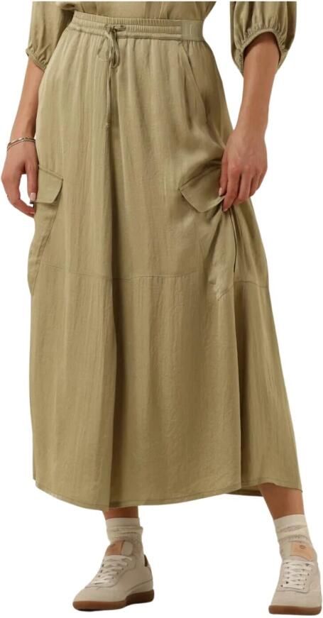 Summum Woman Groene Zijdezachte Midi Rok Green Dames