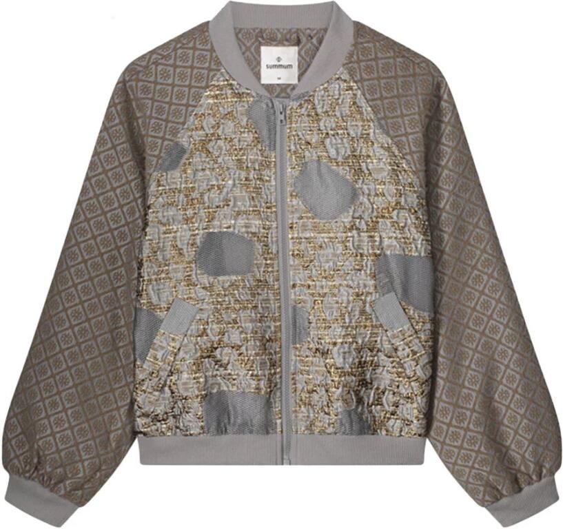 Summum Woman Jacquard Mix Bomber Jas Gray Dames