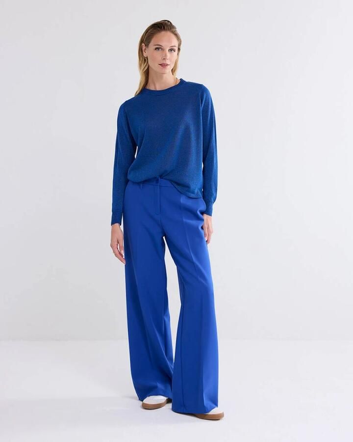 Summum Woman Lurex Gebreide Pullover Sweater Blue Dames - Foto 4