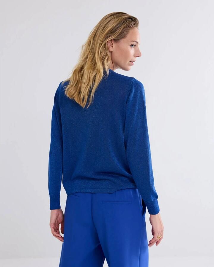 Summum Woman Lurex Gebreide Pullover Sweater Blue Dames - Foto 5