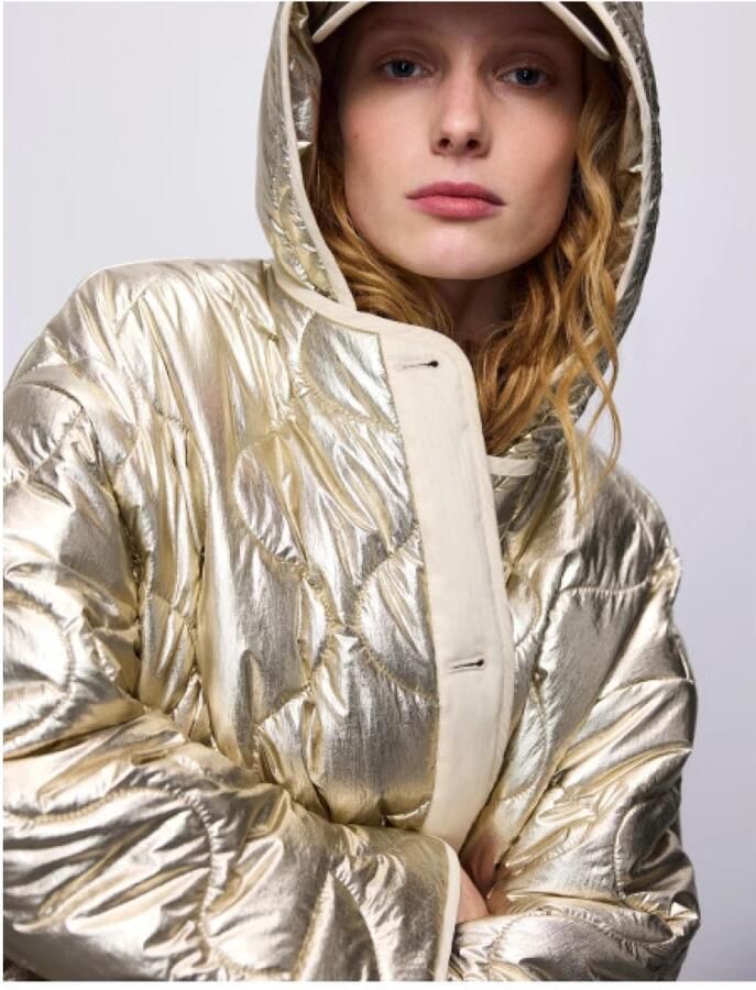 Summum quilted gewatteerde winterjas goud metallic - Foto 4
