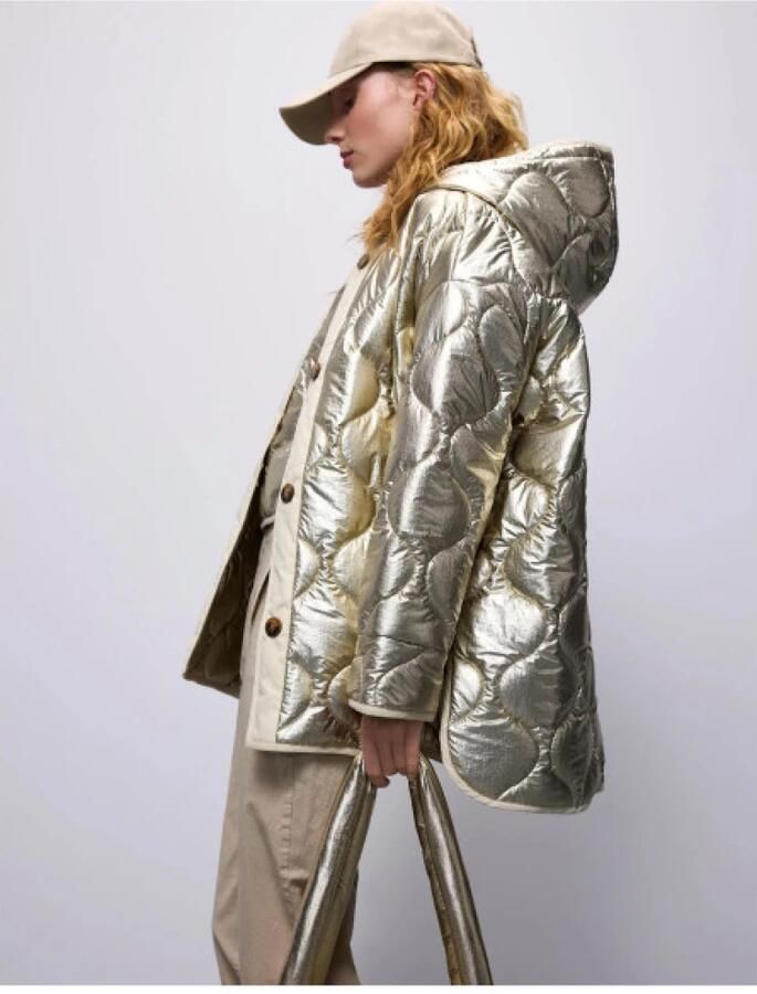 Summum quilted gewatteerde winterjas goud metallic - Foto 6