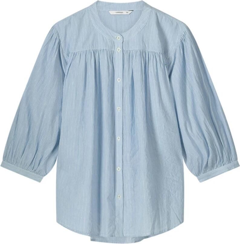 Summum Woman Micro Stripe Oversized Blouse Blue Dames