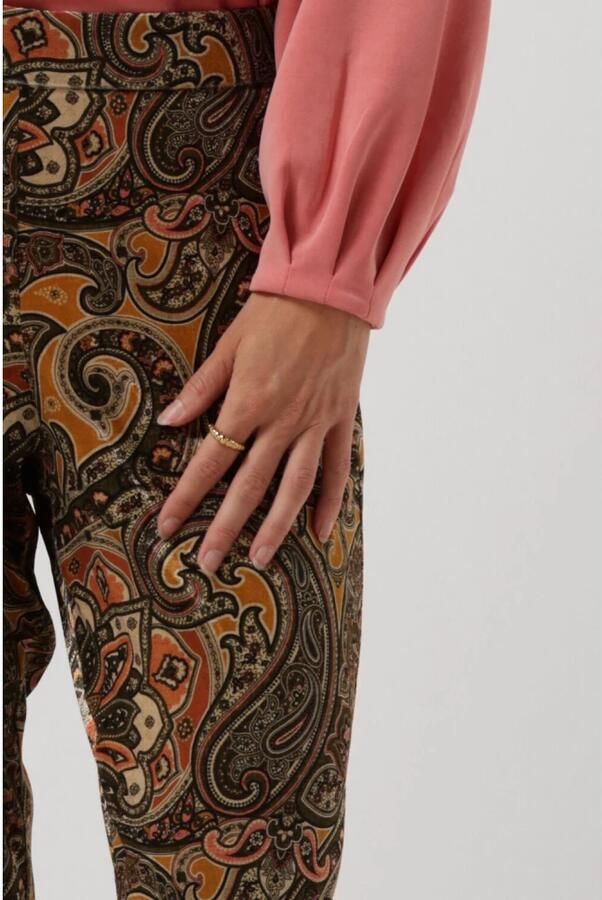 Summum Woman velours wide leg broek met paisleyprint multi - Foto 4