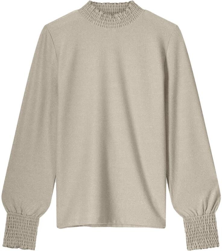Summum Woman Smocked Lurex Jersey Top Gray Dames