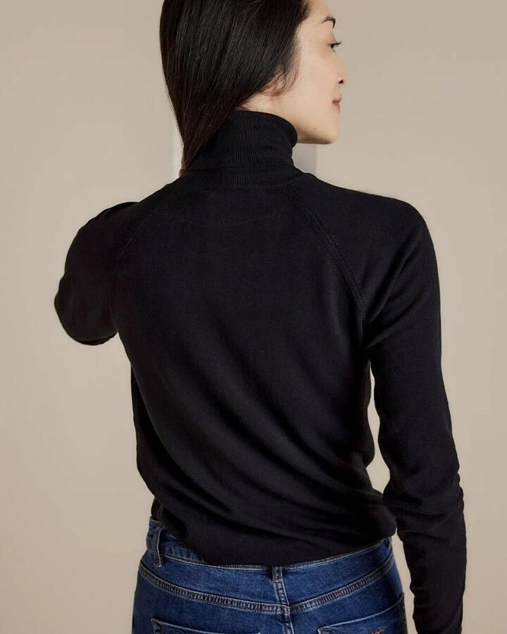 Summum Woman Turtle Neck Basic Knit Sweater Black Dames - Foto 6