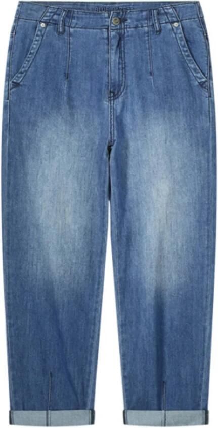 Summum Woman Tapered Fit Fijne Twill Jeans Blue Dames - Foto 4