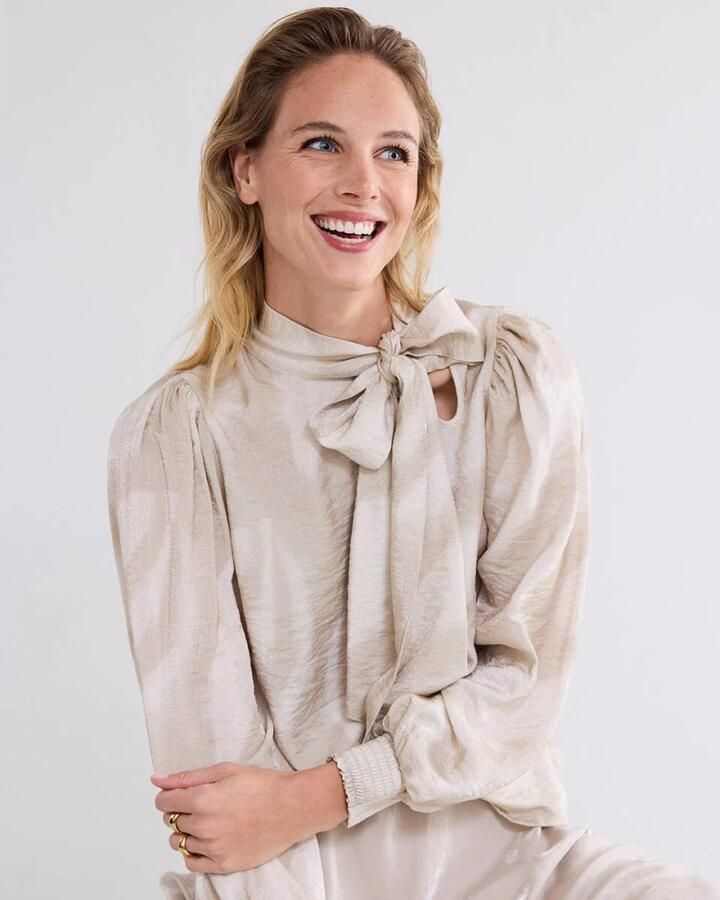 Summum Woman Veren Lange Mouw Top Beige Dames - Foto 6
