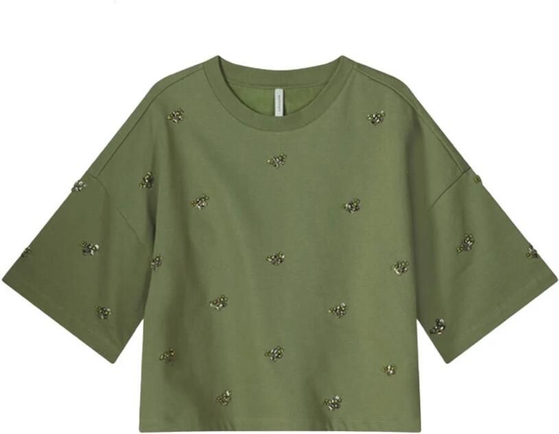 Summum Woman Versierde 3 4 Mouw Sweater Green Dames
