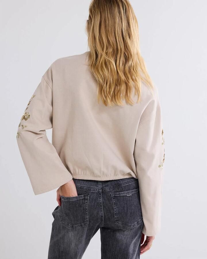 Summum Woman Beige Embellished Cropped Sweater Beige Dames - Foto 4