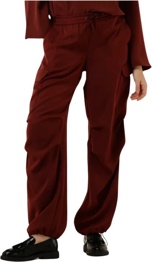 Summum Woman Vloeibare Broek in Rode Cargo Stijl Red Dames