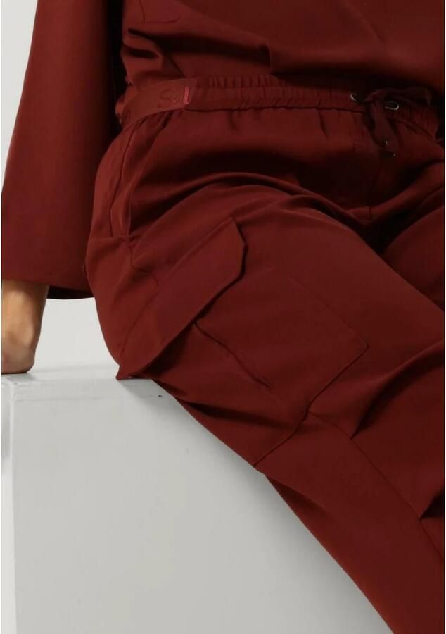 Summum Woman Vloeibare Broek in Rode Cargo Stijl Red Dames - Foto 2
