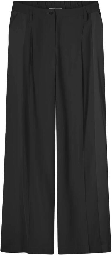 Summum Woman Wijde Pijp Crepe Viscose Blend Broek Black Dames
