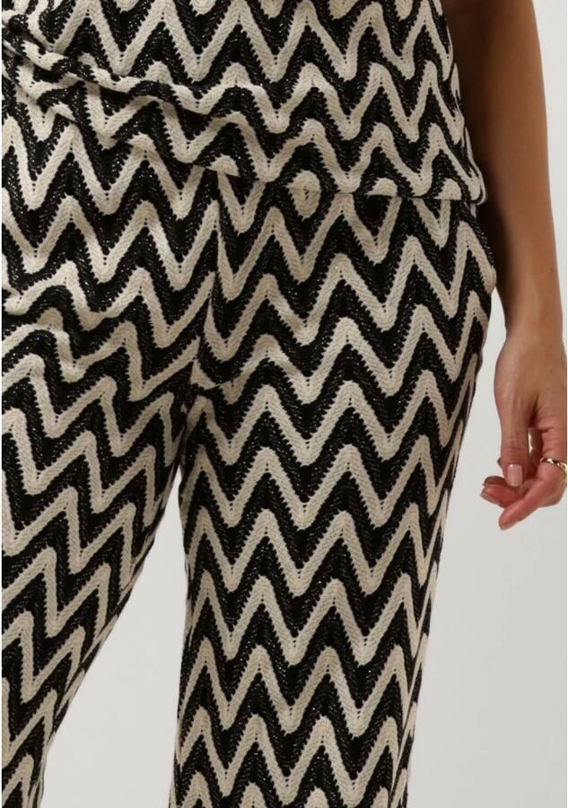Summum straight fit broek met all over print zwart beige - Foto 2