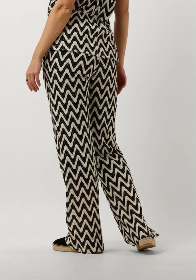 Summum straight fit broek met all over print zwart beige - Foto 3