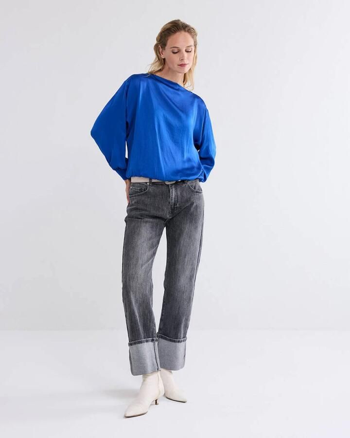 Summum Woman Zijdezachte Batwing Top Blue Dames - Foto 6