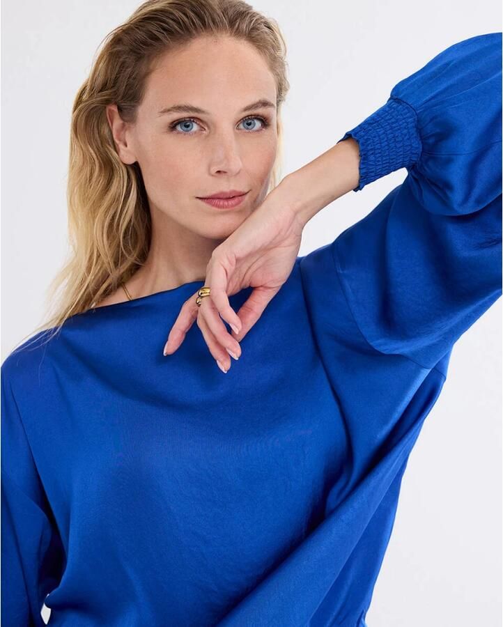 Summum Woman Zijdezachte Batwing Top Blue Dames - Foto 5