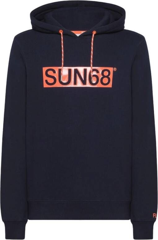 Sun68 Blauw pak met fluorescerende logo-hoodie Blauw Heren