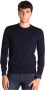 Sun68 Blauwe Sweaters met Ronde Elleboog Contrast Blauw Heren - Thumbnail 1