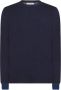 Sun68 Blauwe Sweaters met Ronde Elleboog Contrast Blauw - Thumbnail 1