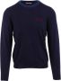 Sun68 Blauwe Sweaters met Contrasterende Bordeaux Details Blauw Heren - Thumbnail 1