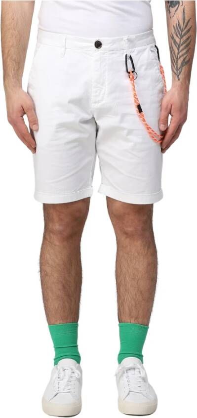 Sun68 Chino Fold Laccio Fluo Bermuda Shorts White Heren