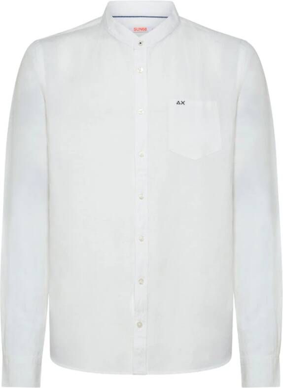 Sun68 Elegante Koreaanse Kraag Formele Overhemden White Heren