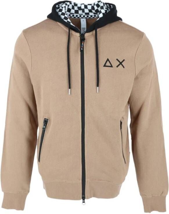 Sun68 Gedrukte hoodie voor heren Beige Heren
