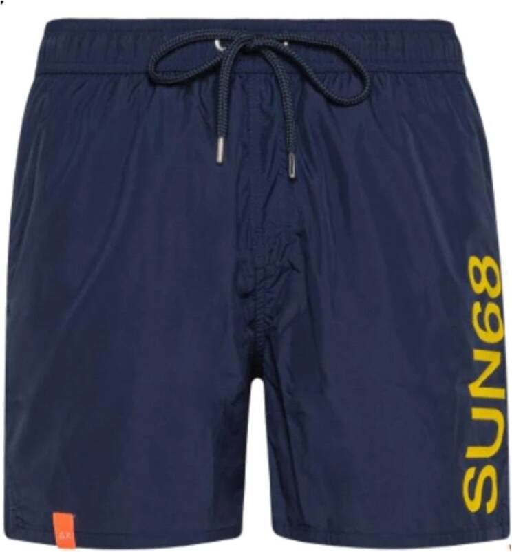 Sun68 Navy Blue Shorts en Ondergoed Blauw Heren