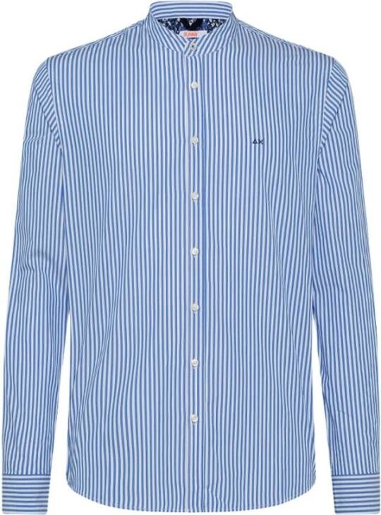 Sun68 Normaal Overhemd Blauw Heren