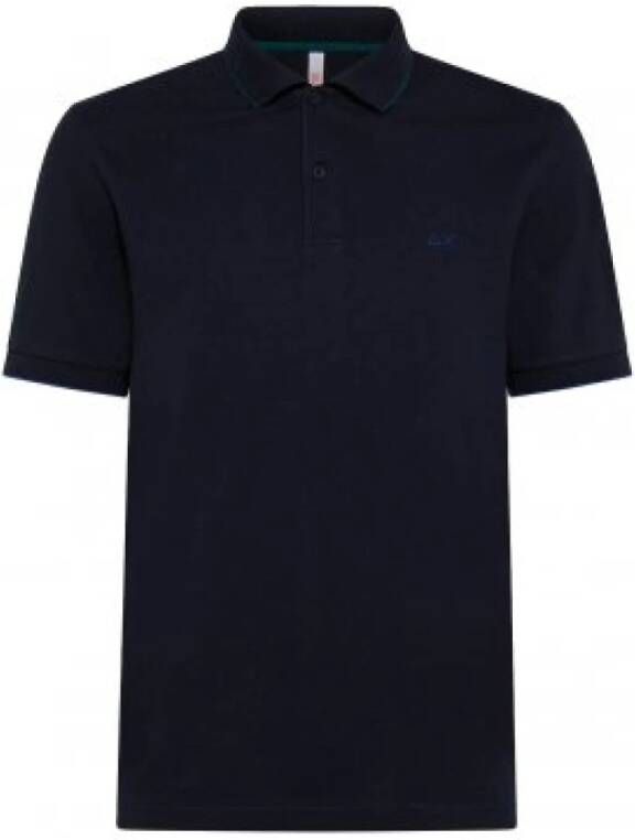 Sun68 Poloshirt Small Stripe Navy Blauw Heren