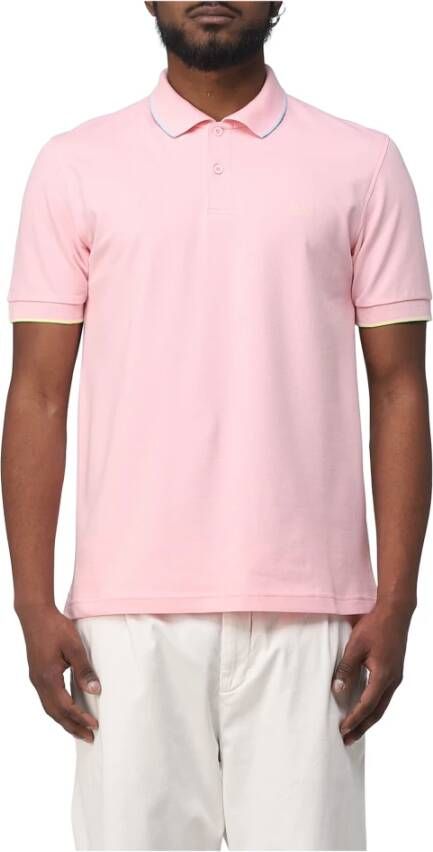 Sun68 Polo Shirt met Smal Profiel Roze Pink Heren