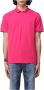 Sun68 Heren Small Stripe Polo Shirt Pink Heren - Thumbnail 3