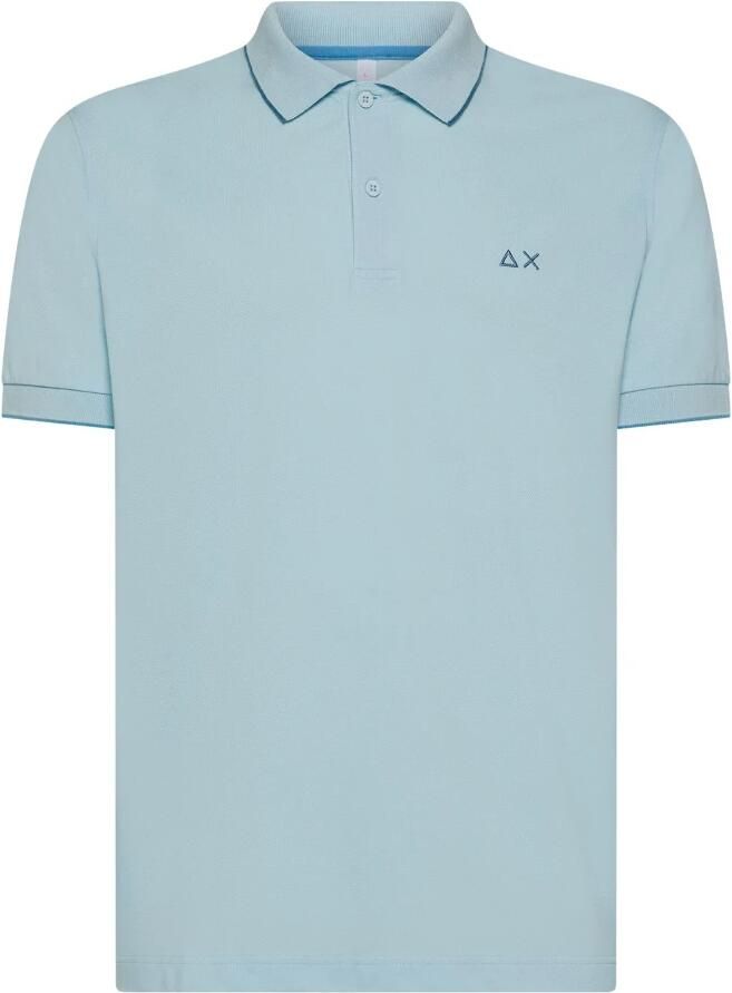 Sun68 Blauwe Polo met Kraagdetail Blue Heren