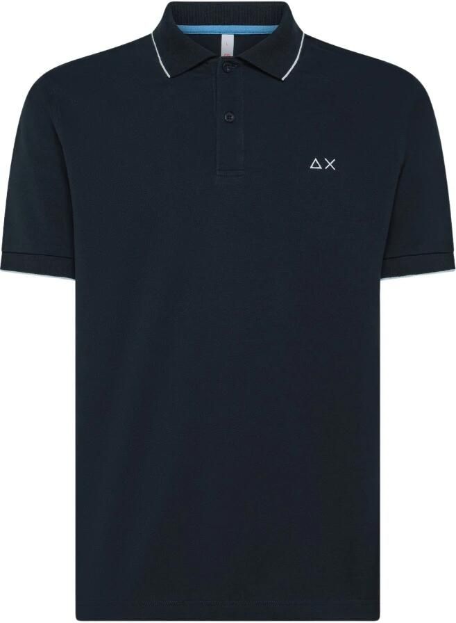 Sun68 T-shirt Poloshirt Small Stripe Collar Navy - Foto 2