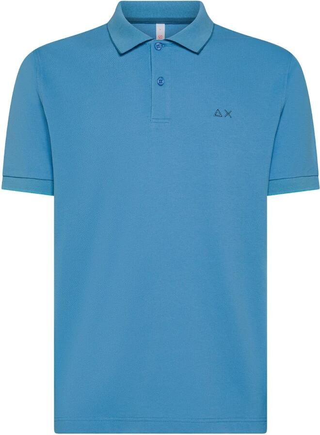 Sun68 Blauwe Polo met Kraagdetail Blue Heren