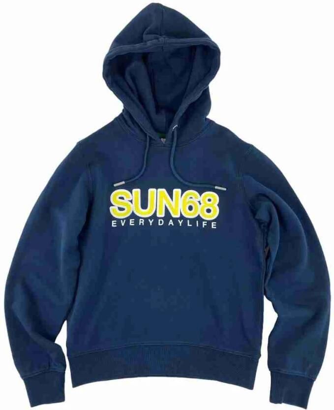 Sun68 Everydaylife Katoenen Hoodie Blue Heren