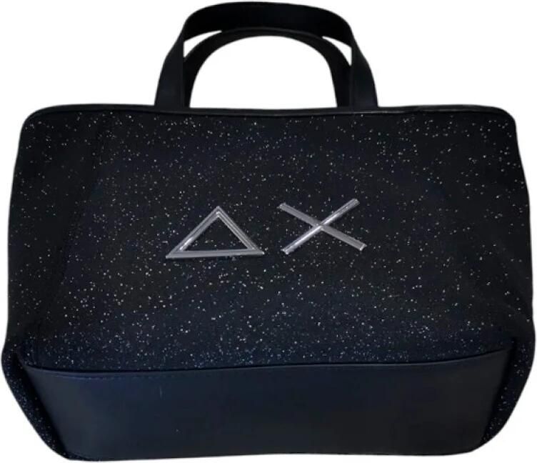 Sun68 Glitter Stof Glamour Tas Zwart Black Dames