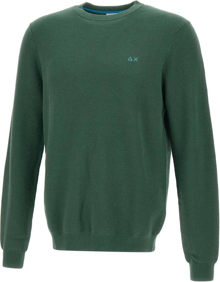 Sun68 Groene Wollen Trui Honingraat Weefsel Green Heren - Foto 3