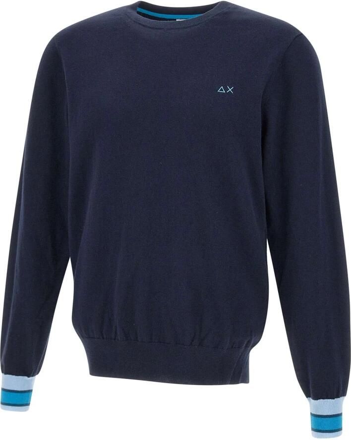 Sun68 Heren Navy Blue Sweater met Piping Blue Heren - Foto 3