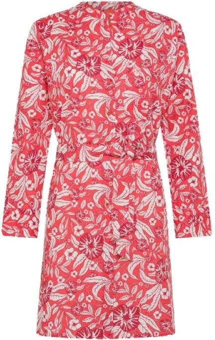 Sun68 Koreaanse Print Lange Mouw Shirt Pink Dames