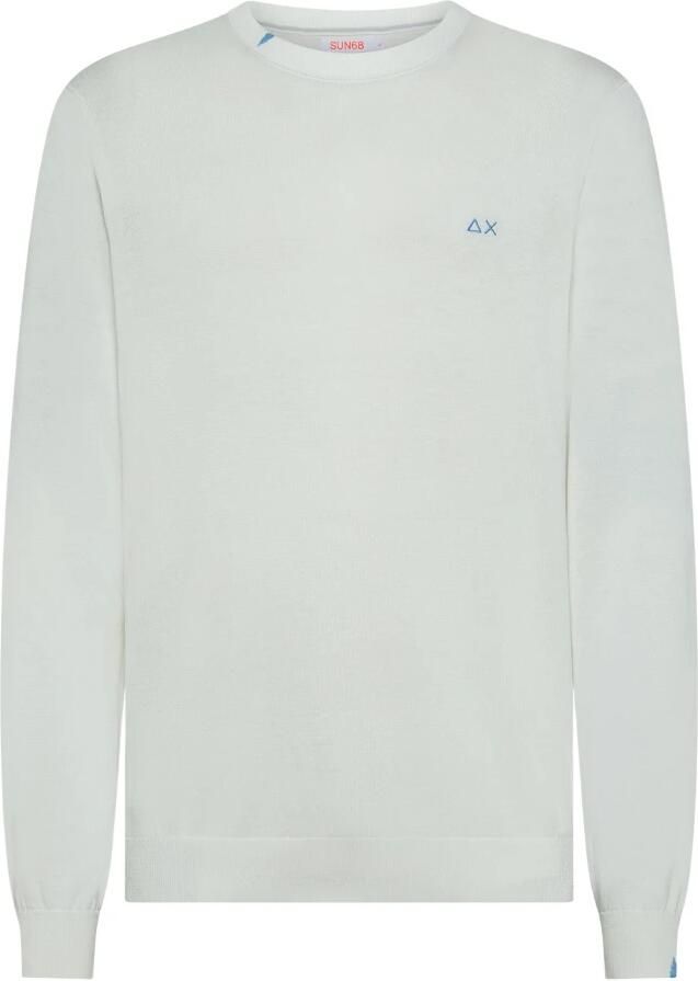 Sun68 Lange mouw katoenen trui Beige Heren