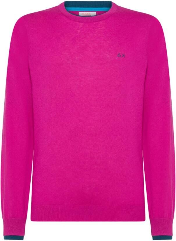 Sun68 Lichtgewicht Gebreide Trui Pink Heren
