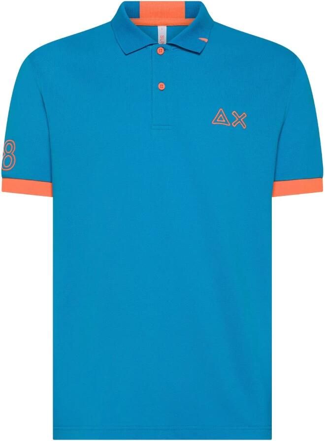 Sun68 Logo Polo Shirts en Polos Blue Heren