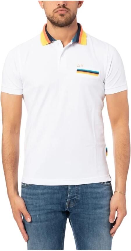 Sun68 Multicolor Polo Shirt White Heren